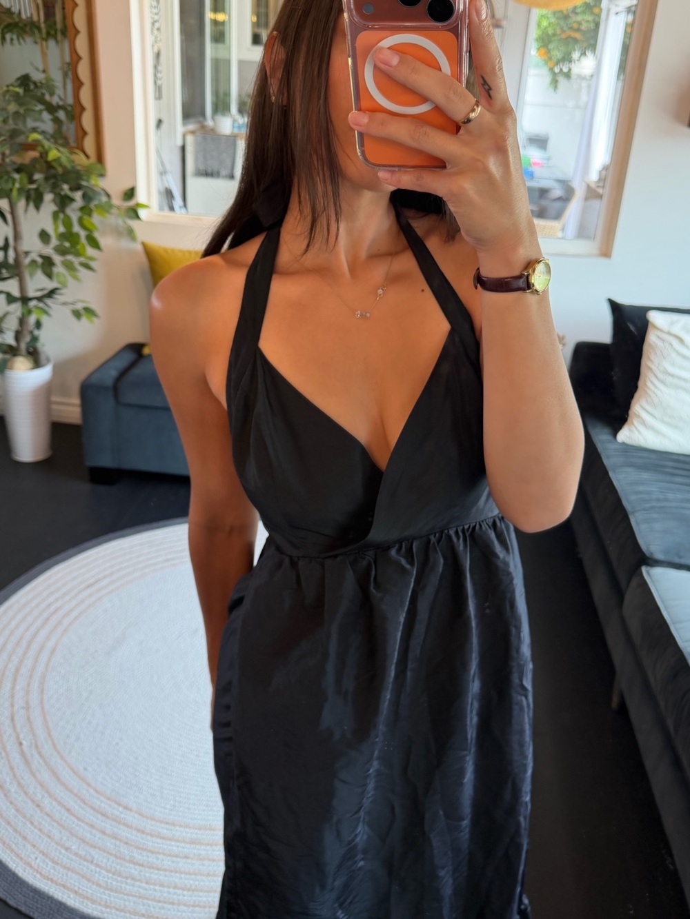 NWOT Free People Black Halter Backless Maxi Dress (S) - Picture 2 of 6